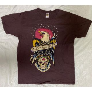 エドハーディー(Ed Hardy)の美品　半袖Tシャツ 鷹/ブラウンラインストーンエドハーディーＬ(Tシャツ/カットソー(半袖/袖なし))