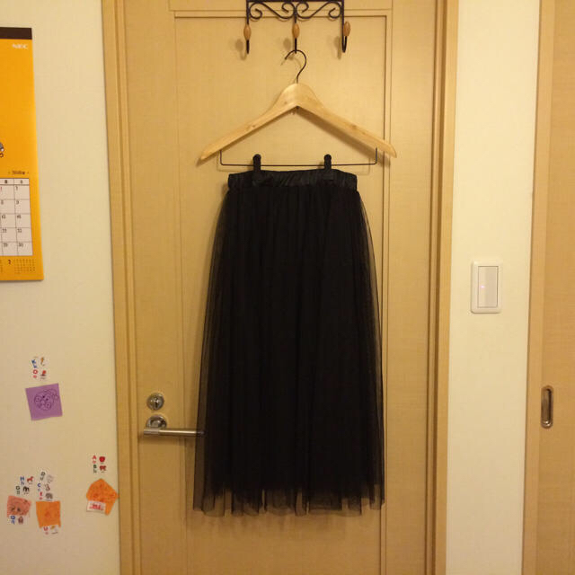 AS KNOW AS(アズノウアズ)の《美品》黒チュールスカート レディースのスカート(ロングスカート)の商品写真