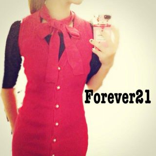 フォーエバートゥエンティーワン(FOREVER 21)のForever21♡ニットロングベスト(ベスト/ジレ)
