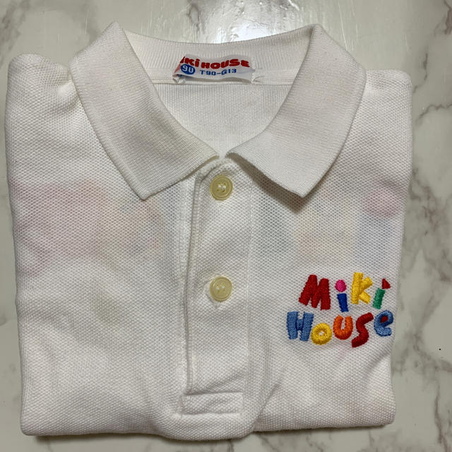 mikihouse(ミキハウス)のMIKIHOUSE 90 白 White 美品 キッズ/ベビー/マタニティのキッズ服男の子用(90cm~)(Tシャツ/カットソー)の商品写真