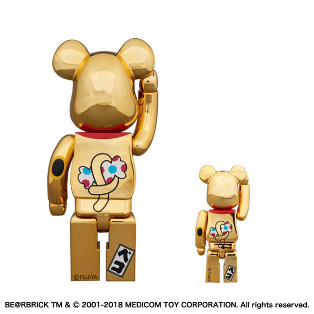 MEDICOM TOY - BE@RBRICK 招き猫 ペコちゃん 金メッキ 弐 100% & 400 ...