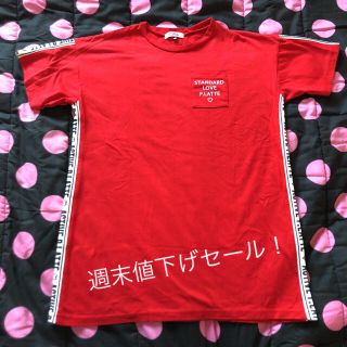 ピンクラテ(PINK-latte)の週末値下げセール！ピンクラテ　赤のサイドラインTシャツ　XS 150(Tシャツ/カットソー)