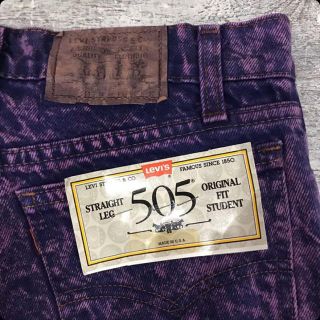 リーバイス(Levi's)のLevi's505 usa製 デッドストック 後染め 紫ケミカル(デニム/ジーンズ)