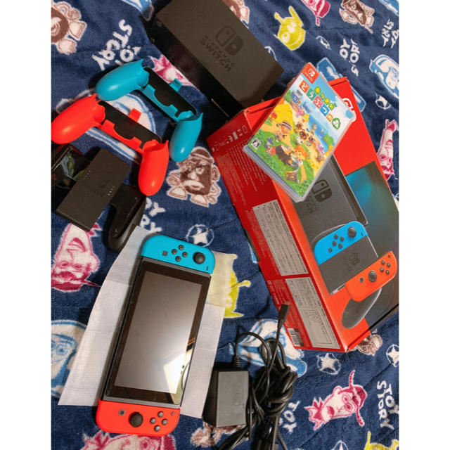 switchセット+動物の森カセット+グリップ付き