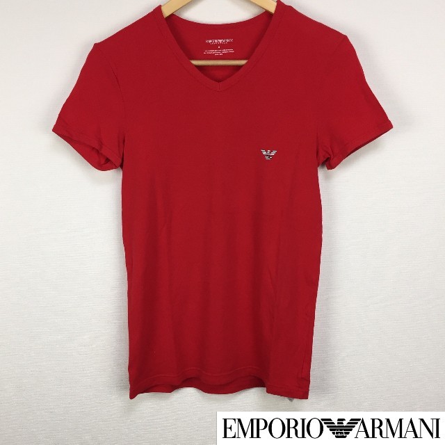 Emporio Armani(エンポリオアルマーニ)の美品 エンポリオアルマーニ 半袖Tシャツ レディース レッド サイズS レディースのトップス(Tシャツ(半袖/袖なし))の商品写真