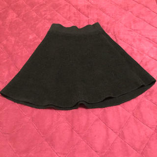 リエンダ(rienda)の黒スカート　ミニスカート　ニットスカート　ウエストリブ　大人可愛い　ブラック(ミニスカート)