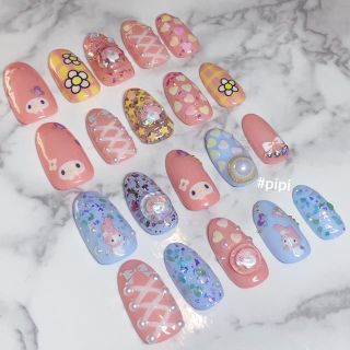 マイメロディ(マイメロディ)のSale🌈💅マイメロディー ネイルチップ(pink yellow ver)(つけ爪/ネイルチップ)