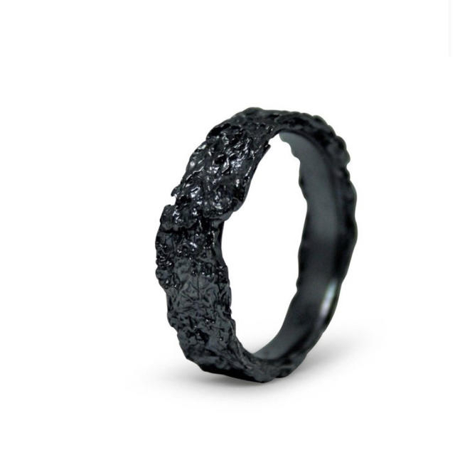 BLACK SILVER RAW RING 米製 メンズのアクセサリー(リング(指輪))の商品写真