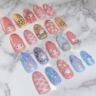 マイメロディ(マイメロディ)のSale🌈💅マイメロディー ネイルチップ(blue pink ver)(つけ爪/ネイルチップ)