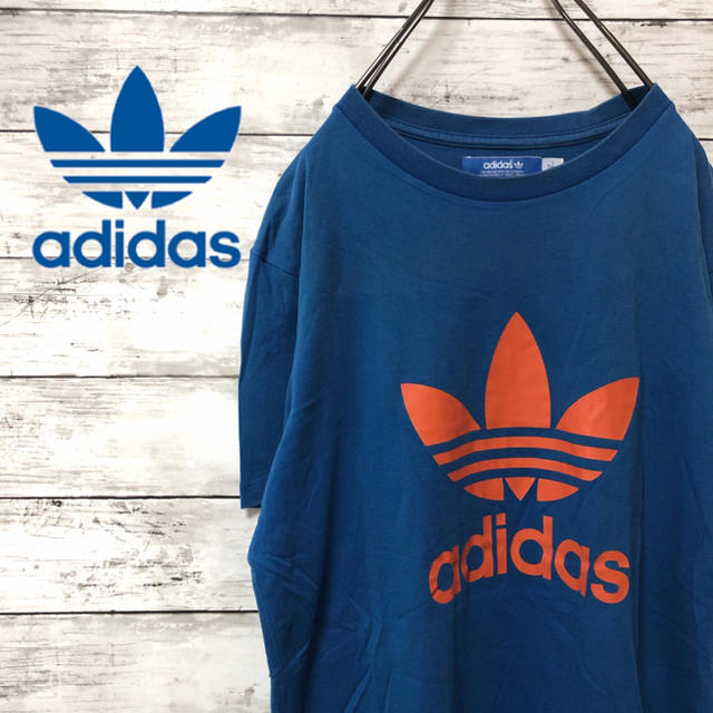 adidas(アディダス)の【古着】 adidas  Tシャツ ブルー メンズのトップス(Tシャツ/カットソー(半袖/袖なし))の商品写真