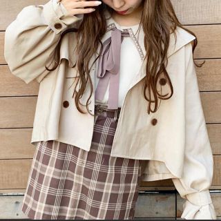 RETRO GIRL - ショートトレンチの通販 by u|レトロガールならラクマ