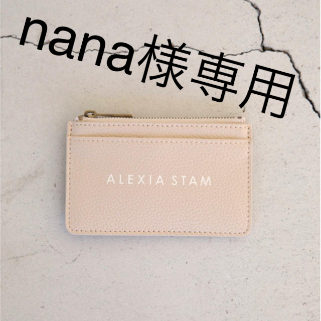 ALEXIA STAM Logo Card Case Pink合成皮革裏地