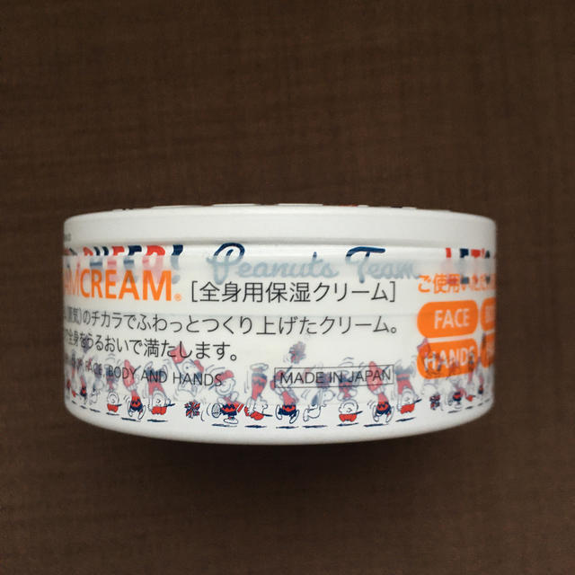 STEAM CREAM(スチームクリーム)のスチームクリーム　スヌーピー　限定缶　Let’s cheer ! （新品未使用） コスメ/美容のスキンケア/基礎化粧品(フェイスクリーム)の商品写真