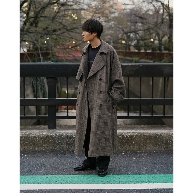 SUNSEA(サンシー)のstein 19AW LAY OVERSIZED OVERLAP COAT【S】 メンズのジャケット/アウター(トレンチコート)の商品写真