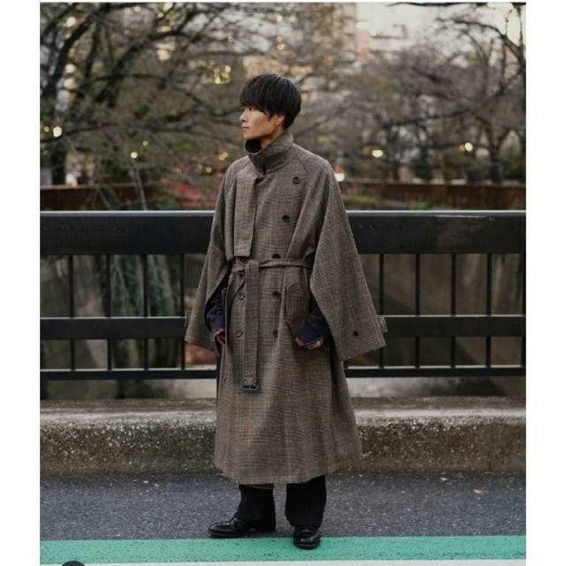 SUNSEA(サンシー)のstein 19AW LAY OVERSIZED OVERLAP COAT【S】 メンズのジャケット/アウター(トレンチコート)の商品写真