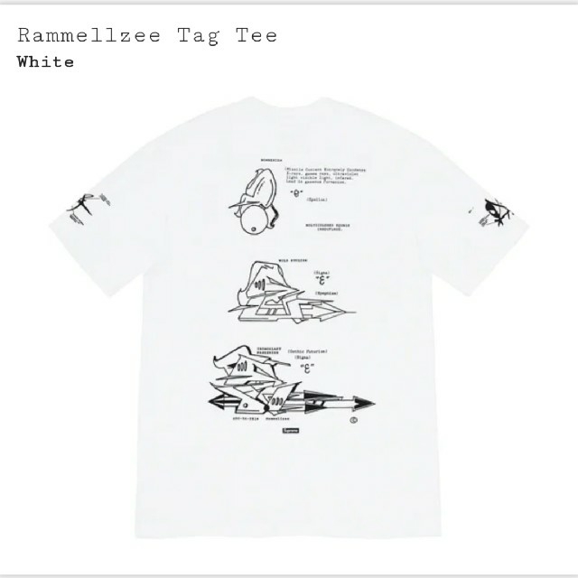 Supreme(シュプリーム)のRammellzee Supreme Tag Tee White XL 20SS メンズのトップス(Tシャツ/カットソー(半袖/袖なし))の商品写真