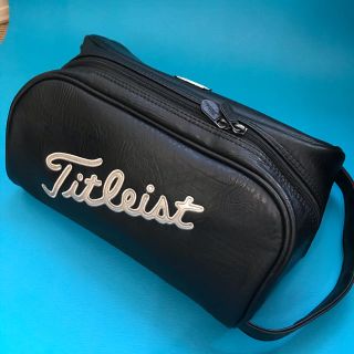 タイトリスト(Titleist)のタイトリスト シューズケース 黒レザー(人工皮革)(バッグ)