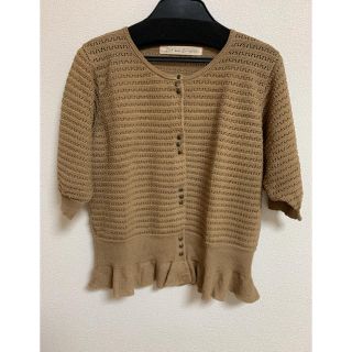 ドットアンドストライプスチャイルドウーマン(Dot&Stripes CHILDWOMAN)の透かし編みニットカーディガン(カーディガン)