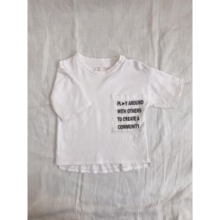 ザラ(ZARA)のzara 9-12 80センチ　白tee(Ｔシャツ)