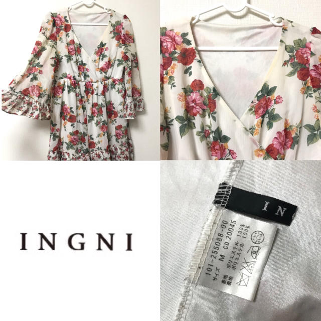 INGNI(イング)のINGNI  イング　花柄ワンピース　シアー素材 レディースのワンピース(ミニワンピース)の商品写真