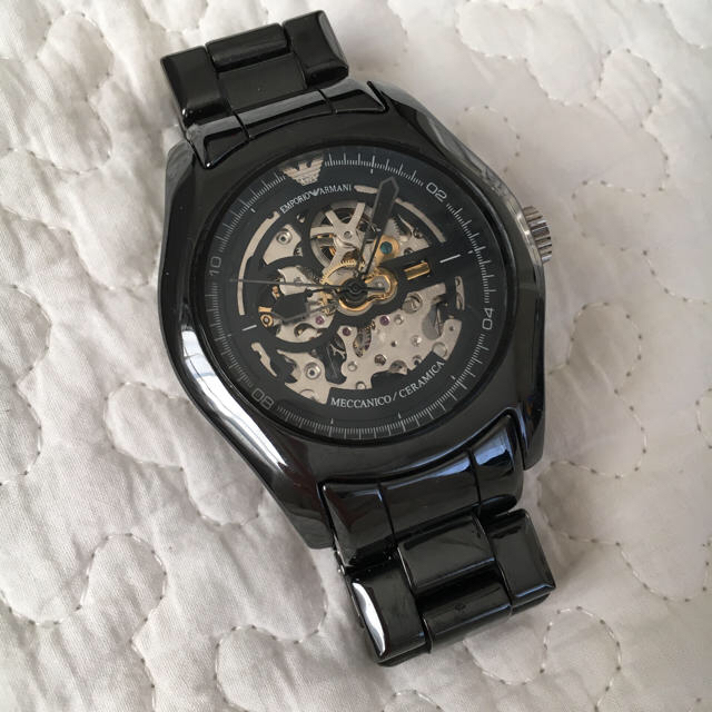 Emporio Armani(エンポリオアルマーニ)のEMPORIO ARMANI 腕時計　ブラック メンズの時計(腕時計(アナログ))の商品写真