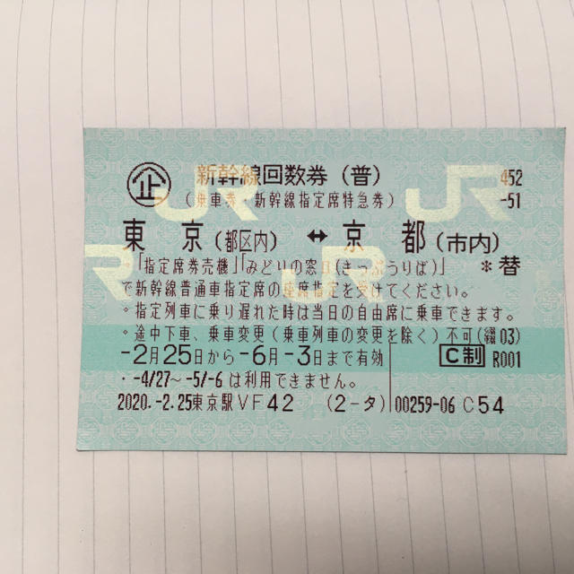 チケット 東京(都区内)↔︎京都(市内)新幹線 チケット 1枚 の通販 by hanacarlo's shop｜ラクマ カテゴリ