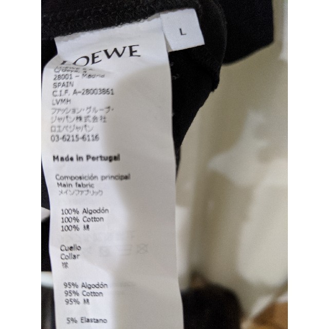 LOEWE(ロエベ)のLOEWE19ss ロゴTEE Lサイズ タグ付 black 3回着用  メンズのトップス(Tシャツ/カットソー(半袖/袖なし))の商品写真