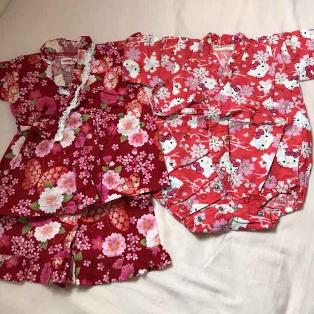 甚平 80 90 キッズ/ベビー/マタニティのキッズ服女の子用(90cm~)(甚平/浴衣)の商品写真