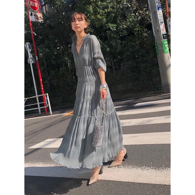 アメリヴィンテージ　ロングワンピース SHIRRING PLEATS DRESSレディース