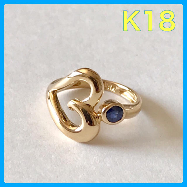 K18リング  サファイアリング  ピンキーリング レディースのアクセサリー(リング(指輪))の商品写真
