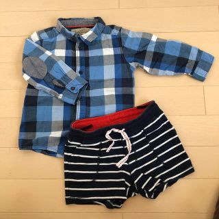 エイチアンドエム(H&M)のH&M☆チェックシャツ&ショートパンツセット(シャツ/カットソー)