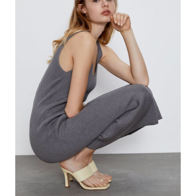 送関込み★ZARA/ザラ★サマーニットミニワンピース/キャミソール ZARA - リブ ニット ワンピース キャミソール キャミの通販 by
