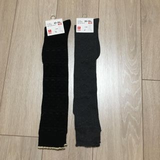 ユニクロ(UNIQLO)のリボン柄ニーハイソックス 2足セット(靴下/タイツ)