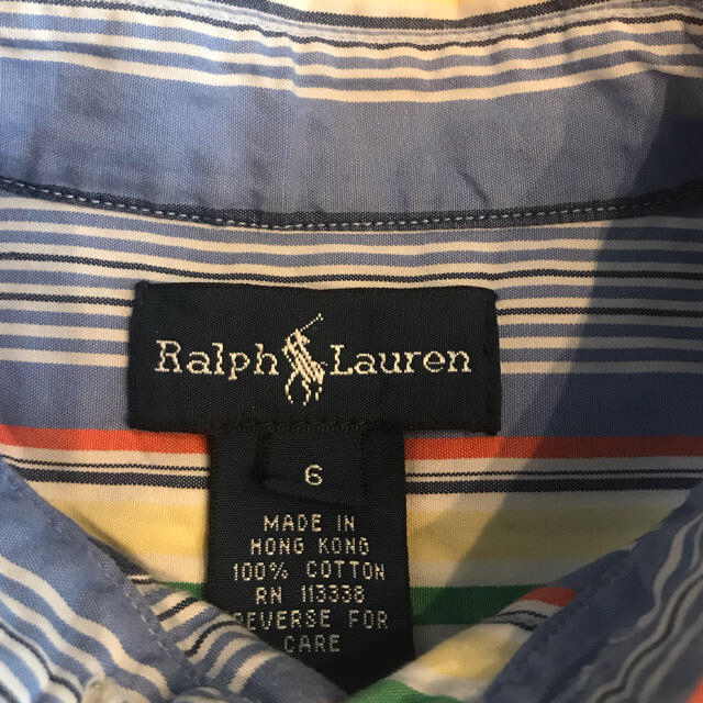 Ralph Lauren(ラルフローレン)のラルフローレン　キッズストライプシャツ　6 キッズ/ベビー/マタニティのキッズ服男の子用(90cm~)(Tシャツ/カットソー)の商品写真