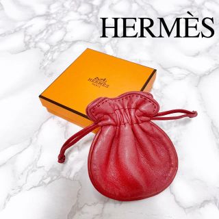 エルメス(Hermes)のエルメス 巾着 ミニポーチ レザー HERMES レザーポーチ 巾着ポーチ(ポーチ)