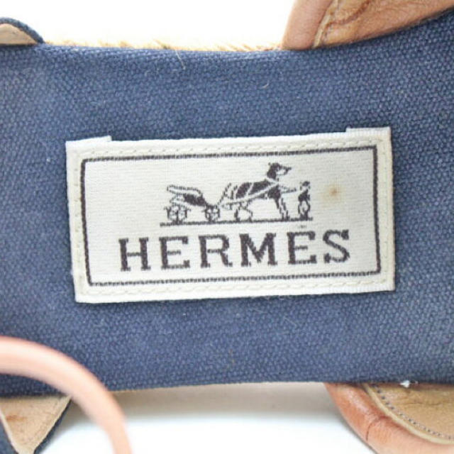 Hermes(エルメス)の【美品】エルメス HERMES エスパドリーユ サンダル ネイビー 24.5cm レディースの靴/シューズ(サンダル)の商品写真