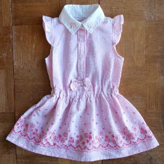 シマムラ(しまむら)の子供服 ワンピース ピンクチェック 100cm(ワンピース)