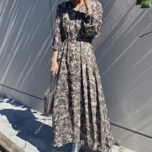 ロングワンピース/マキシワンピースAmeri vintage MONA DESIGN NECK DRESS