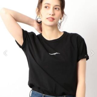 ユナイテッドアローズグリーンレーベルリラクシング(UNITED ARROWS green label relaxing)のチャンピオン　tシャツ　別注品　ブラック(Tシャツ(半袖/袖なし))