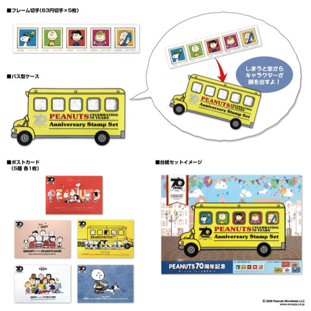 スヌーピー 70周年 郵便局 コラボ オリジナルフレームセット