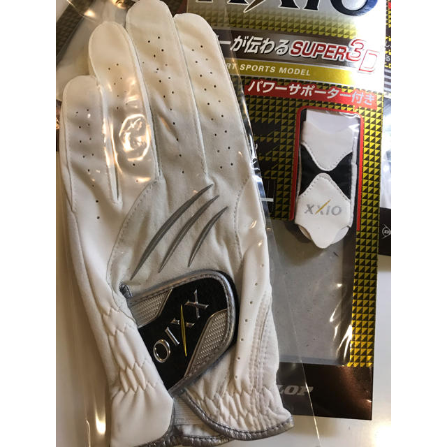 DUNLOP(ダンロップ)の新品⭐️XXIO SUPER3D ゴルフグローブ パワーサポーター付 ４枚セット スポーツ/アウトドアのゴルフ(その他)の商品写真