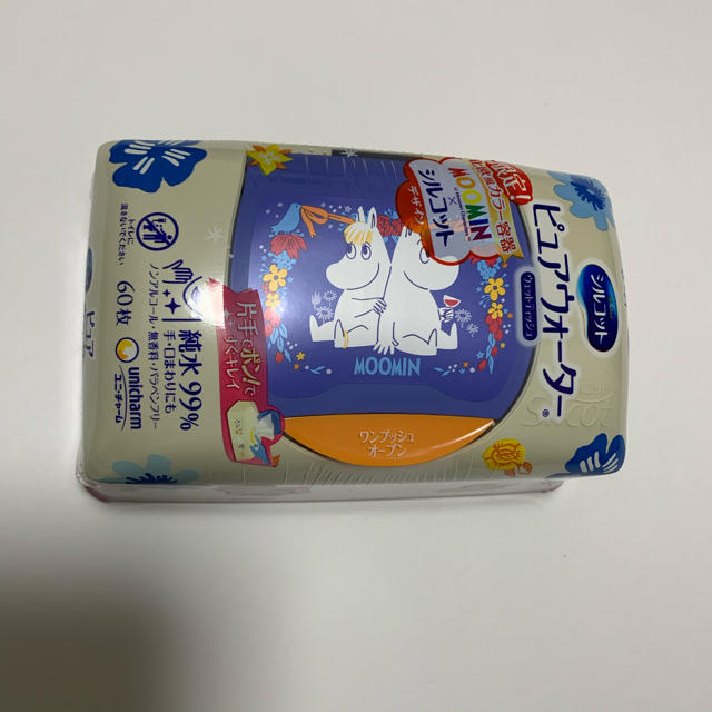Unicharm(ユニチャーム)のユニ・チャーム シルコットウェットティッシュ 北欧カラー限定ムーミンケース インテリア/住まい/日用品の日用品/生活雑貨/旅行(日用品/生活雑貨)の商品写真