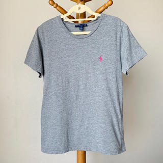 ラルフローレン(Ralph Lauren)のRalph Lauren ピンク ロゴ カットソー L グレー ポロ(Tシャツ(半袖/袖なし))