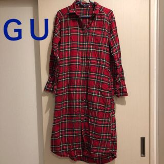 ジーユー(GU)の【最終お値下げ】GU  チェックシャツワンピース(ロングワンピース/マキシワンピース)