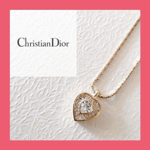 ✨超美品✨Christian Diorストーンハートネックレス