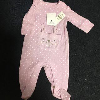 ベビーギャップ(babyGAP)の【新品】baby GAP 45㎝ ロンパース うさぎ(ロンパース)