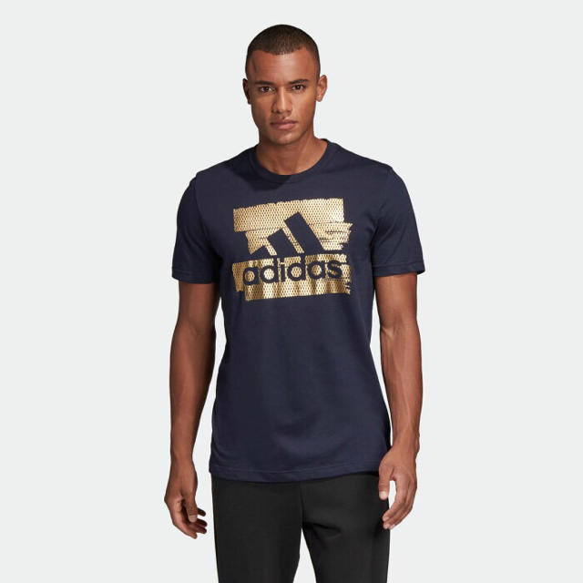 adidas(アディダス)の【新品】アディダス　Tシャツ　サイズL   レジェンドインクxゴールド メンズのトップス(Tシャツ/カットソー(半袖/袖なし))の商品写真