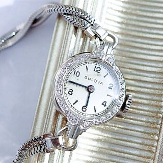 ブローバ(Bulova)の BULOVA ブローバ K14WG ダイヤベゼル 時計✨オメガ agete (腕時計)