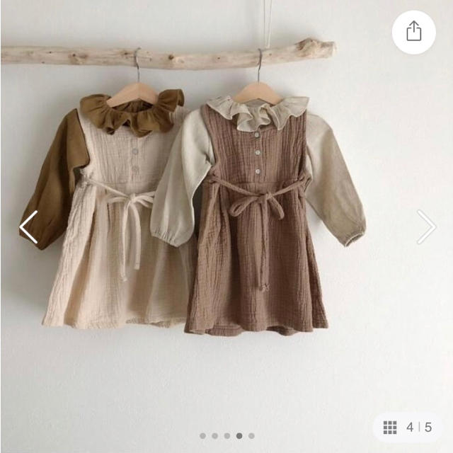 【新品/送料込み】ワッシャー ワンピース リネン ノースリーブ キッズ/ベビー/マタニティのキッズ服女の子用(90cm~)(ワンピース)の商品写真