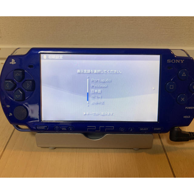 PlayStation Portable(プレイステーションポータブル)のPSP-2000XMB  ブルー エンタメ/ホビーのゲームソフト/ゲーム機本体(携帯用ゲーム機本体)の商品写真
